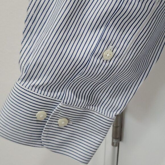 Brooks Brothers 1818 Regent, Non Iron Dress Shirt,Blue/White Stripe, Size 17 6/7 - Picture 5 of 6